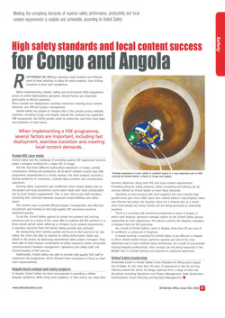 High safety standards and local content success for Congo and Angola